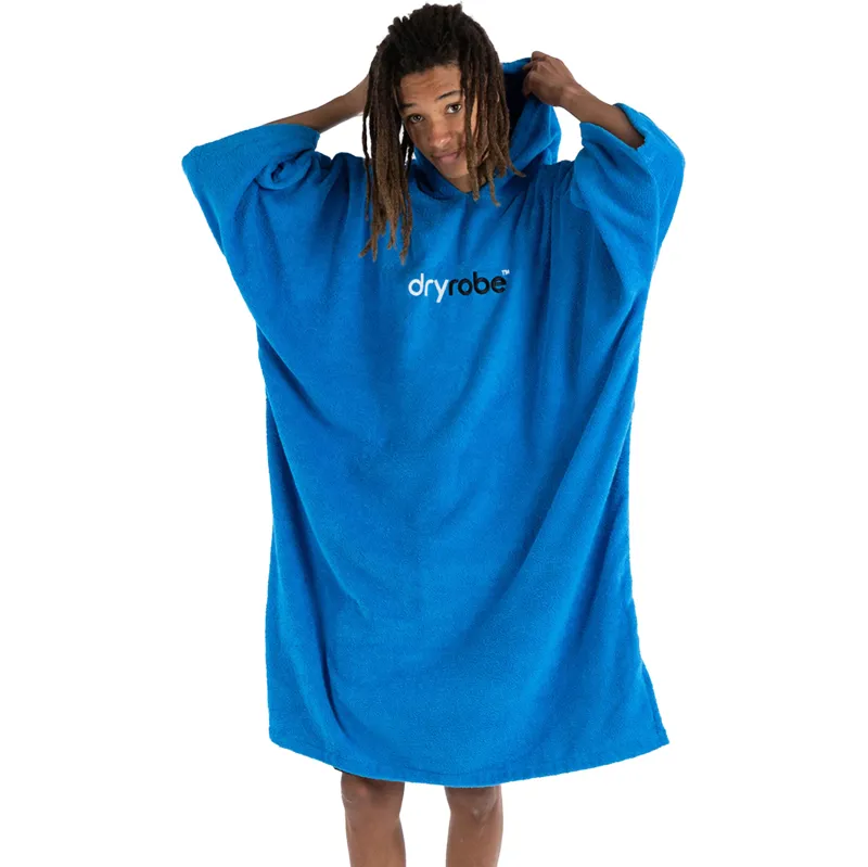 Dryrobe Adult Organic Cotton Towel Short Sleeve V3 Cobalt Blue-2